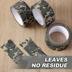 3 Rolls 2" x 32 ft Camo Tape, Self Adhesive Protective Camouflage Tape Waterproof Duct Non Reflective Fabric for Outdoor Hunting Military -