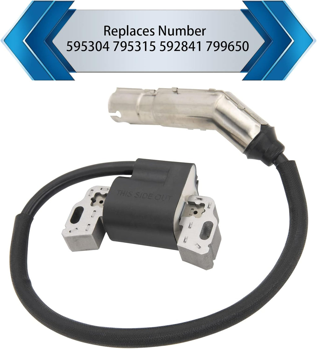 595304 Ignition Coil Magneto Armature, for BS 799650 592841 795315 17HP 17.5HP 19.5HP 20HP Intek OHV Engine Poulan Craftsman MTD Troy-Bilt Lawn Mower Engines Armature -