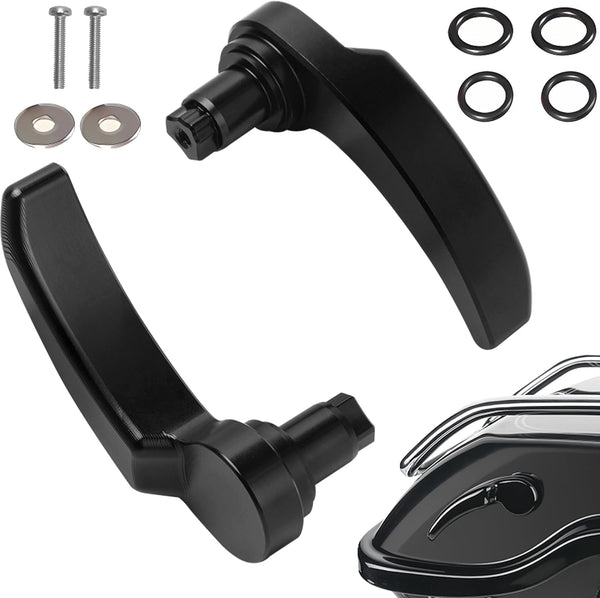Harley Saddlebag Latches - Perfect Fit, Easy Installation Compatible for Touring Street Glide Electra Road King 2014-2023 (Black) Black