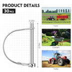 30 Pcs Trailer Hitch Pin Lock, 2-3/4" x 1/4" Pto Shaft Locking Safety Coupler Pin, Carbon Steel, Arch, Heavy Duty, for Farm Trailers, Towing, Wagons, Lawn Equipment and Hitches -