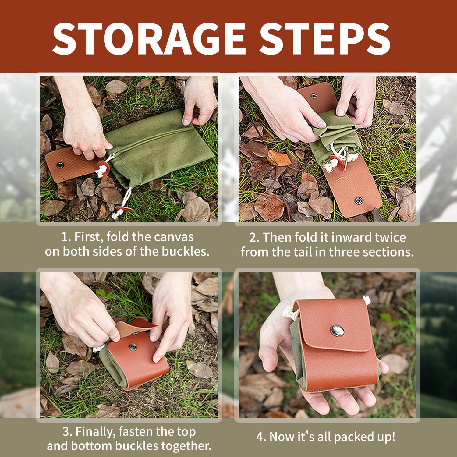 Foraging Bag Foldable Canvas Waist Pack for Outdoor Picking, Camping & Hiking, Belt Pouch with Drawstring Fruit Picking Bag, Multi-Purpose Storage Mushrooms, Nuts, Tools (Army Green)