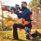 Bandolier Toy Gun Soft Bullets Shoulder Strap Adjustable Clip Darts Ammo Storage Belt Compatible for Nerf Blasters Black Blue