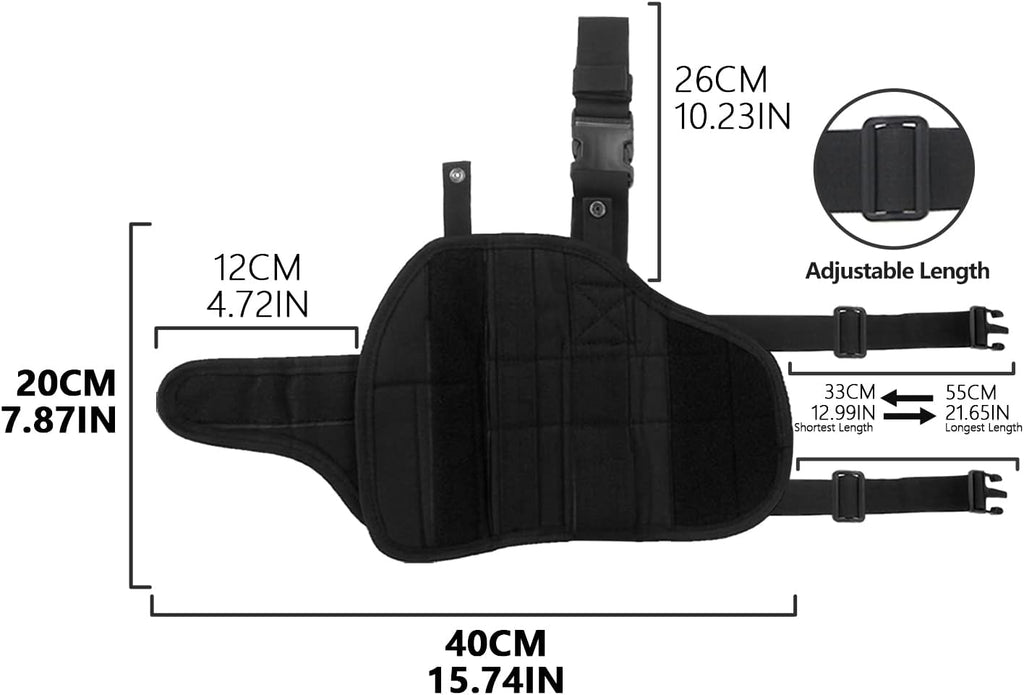 Adjustable Tactical Leg Holster Compatible for Nerf Elite Series Blaster(Black) Black