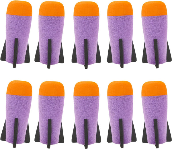 Missile Filled Foam Rocket Launcher Compatible for Nerf N-Strike Elite Series 10pcs,purple