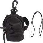 Key Chain Pouch, Wallet Mini Cash Pouch Keychain Storage Bag Zippers with Carabiner for Men Women(Black) Black