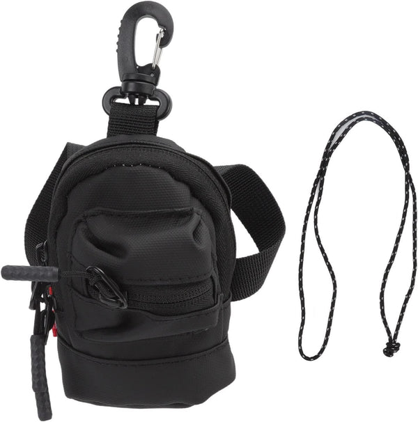 Key Chain Pouch, Wallet Mini Cash Pouch Keychain Storage Bag Zippers with Carabiner for Men Women(Black) Black