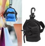 Key Chain Pouch, Wallet Mini Cash Pouch Keychain Storage Bag Zippers with Carabiner for Men Women(Black) Black