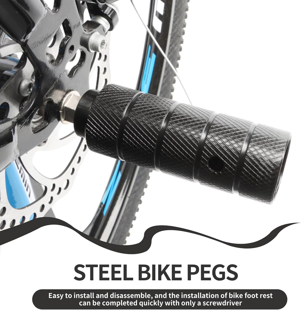 2PCS Steel Bike Pegs, Anti Skid Lead Foot Bicycle Peg Mini Cycling Rear Stunt 1.97 x 4.33in for Mountain