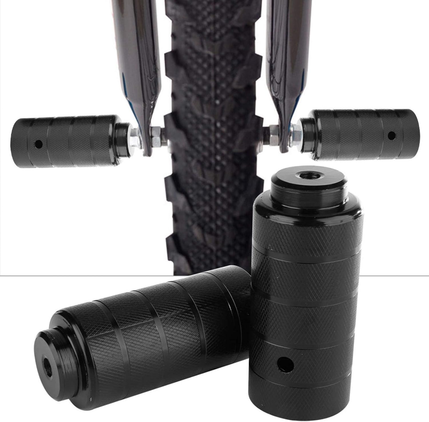 2PCS Steel Bike Pegs, Anti Skid Lead Foot Bicycle Peg Mini Cycling Rear Stunt 1.97 x 4.33in for Mountain