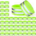 50 Pack Reflective Bands, High Visibility Safety Reflector Armband, Security Tape Strip Bracelets, Cycling Warning Fluorescent Sash, Night Walking Gear for Wrist Arm Ankle Leg