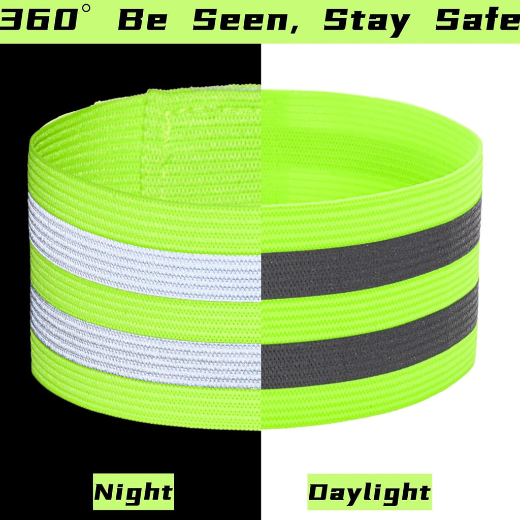 50 Pack Reflective Bands, High Visibility Safety Reflector Armband, Security Tape Strip Bracelets, Cycling Warning Fluorescent Sash, Night Walking Gear for Wrist Arm Ankle Leg