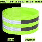 50 Pack Reflective Bands, High Visibility Safety Reflector Armband, Security Tape Strip Bracelets, Cycling Warning Fluorescent Sash, Night Walking Gear for Wrist Arm Ankle Leg