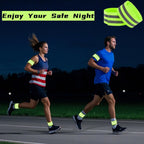 50 Pack Reflective Bands, High Visibility Safety Reflector Armband, Security Tape Strip Bracelets, Cycling Warning Fluorescent Sash, Night Walking Gear for Wrist Arm Ankle Leg