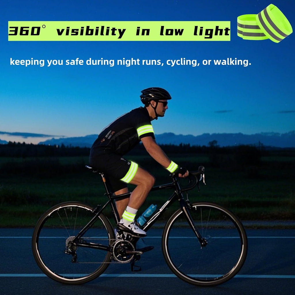 50 Pack Reflective Bands, High Visibility Safety Reflector Armband, Security Tape Strip Bracelets, Cycling Warning Fluorescent Sash, Night Walking Gear for Wrist Arm Ankle Leg