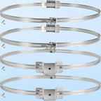 4 Pack Sign Mounting Brackets for Larger Poles, 4" to 15" Adjustable Expansion Tank Bracket, Metal Street Holder with Pole Clamps and Straps Electrical Boxes, Security Camera