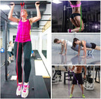 Resistance Band - 4-Pack - With Handle & Door Buckle - Storage Bag - Fitness Bands - Pull-Ups - Strength Training - Elastic Cords - Men & Women - Yoga Stretch - Assisted Pull Bands