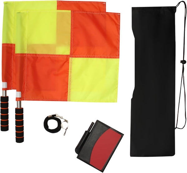 Soccer Referee Kit with Storage Bag and Stainless Steel Whistle with Black Lanyard