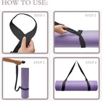 Yoga Mat Strap for Carrying - Cotton Yoga Mat Carry Strap Sling- Adjustable Loops for all Mat Sizes(Yoga Mat not included)