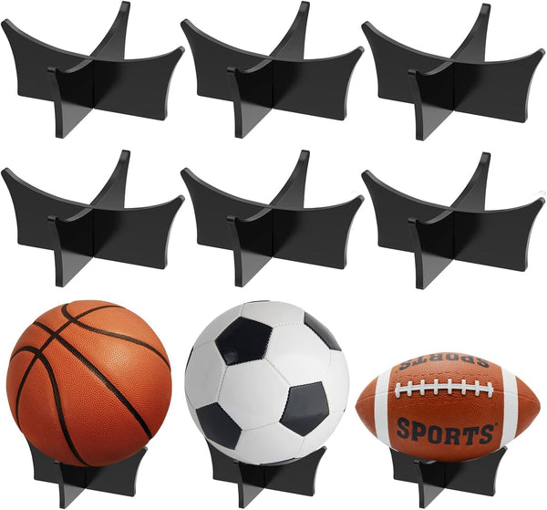 6 Pcs Acrylic Sport Ball Display Standard - Black