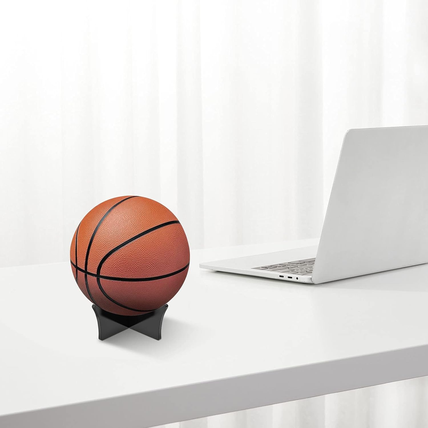 Ball Standard - Acrylic - Football, Basketball, Soccer, Volleyball, Rugby, etc. Display Standard - Ball Holders - 6 pieces - Black