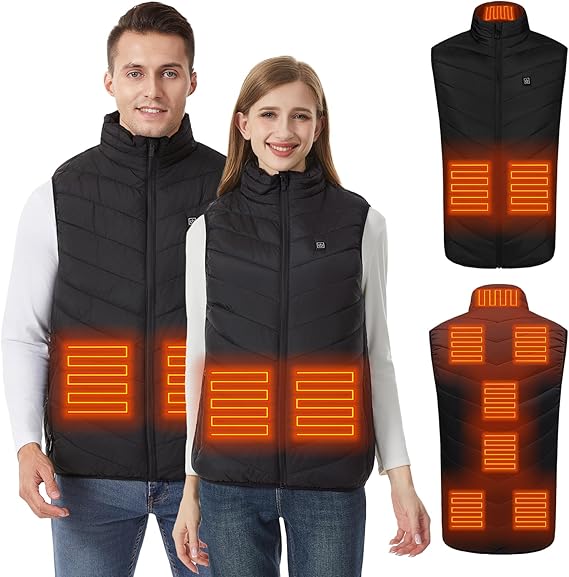 Unisex Heated Vest with Multiple Heating Zones Battery-Free