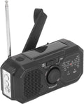 Noodradio - Solar-powered emergency radio, hand-operated - AM/FM/weather radio - With torch - SOS alarm function - Emergency charging function - Portable emergency radio (black) Suitable for camping, hiking and home emergencies