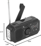 Noodradio - Solar-powered emergency radio, hand-operated - AM/FM/weather radio - With torch - SOS alarm function - Emergency charging function - Portable emergency radio (black) Suitable for camping, hiking and home emergencies