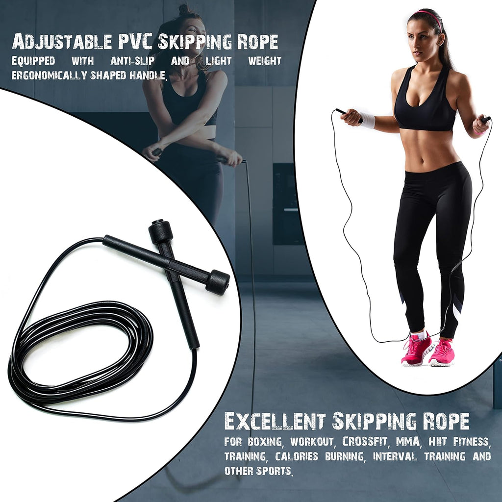 Adult skipping rope - Suitable for men, women and kids - Home workout and fitness - With non-slip handles - Adjustable skipping rope - For fitness, fat burning, boxing,