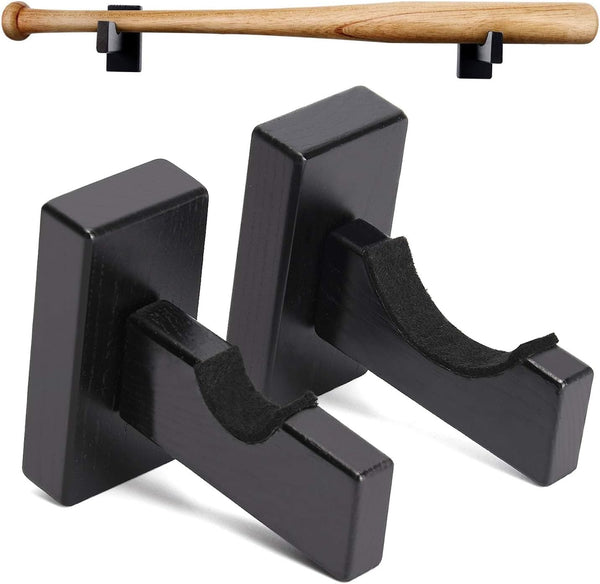 2 Pcs Wall Mounting Baseball Bat Display Standard - Black