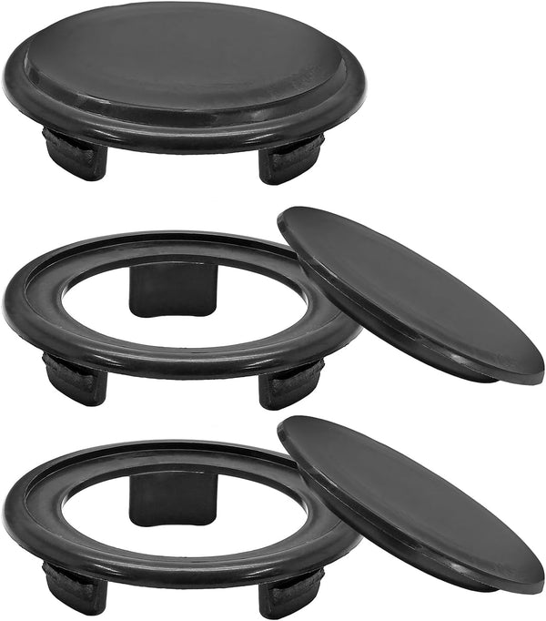 Biaungdo 3 Sets 3 Inch Outdoor Patio Table Umbrella Hole Ring and Cap Set, Standard Size Garden Beach Tablet Thicker Hole Ring Plug and Cap Set(Black, Inner Diameter 50mm/2inch)