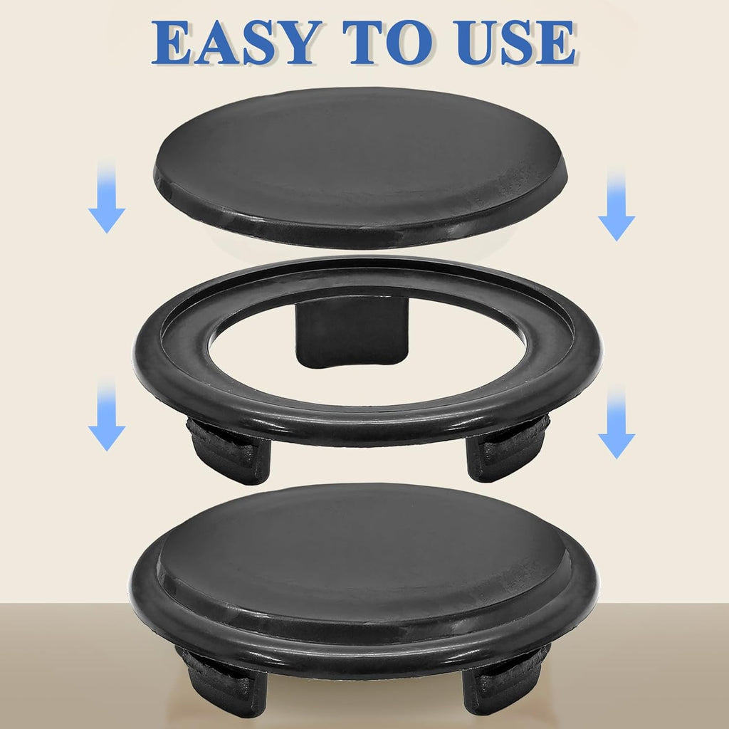 Biaungdo 3 Sets 3 Inch Outdoor Patio Table Umbrella Hole Ring and Cap Set, Standard Size Garden Beach Tablet Thicker Hole Ring Plug and Cap Set(Black, Inner Diameter 50mm/2inch)