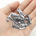 Biaungdo 5pcs Retro Vintage Style Swing Bag Clasp Closure Lock Latch for Furniture Wooden Box Jewelry Case Silver Tone with Mounting Screw & Screwdriver, 33 x 29 mm