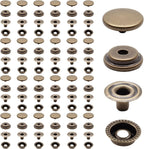 Biaungdo 200pc 15mm Heavy Duty Snap Fasteners Kit, Metal Leather Snap Button Press Stud Cap for Canvas, Marine, Boat, Bronzer (4 Components, 50pc Each)