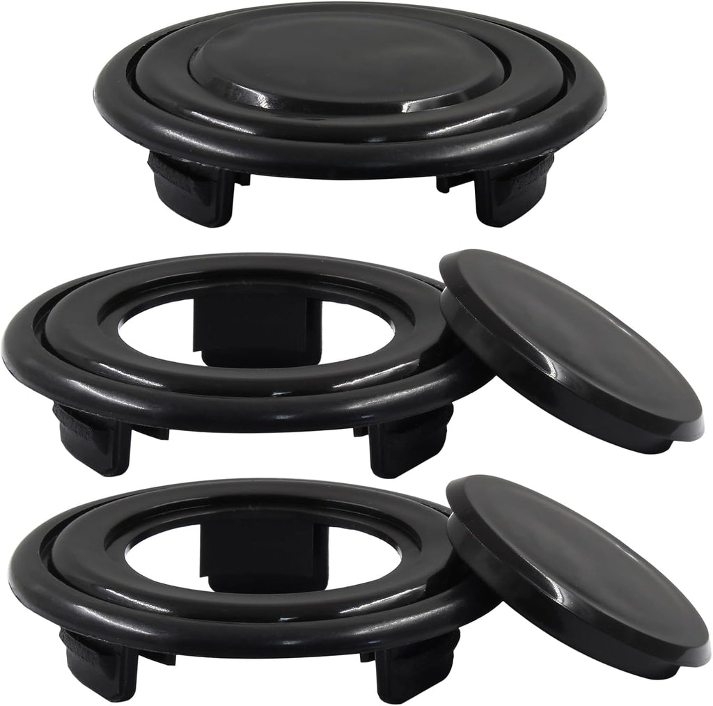 Biaungdo 2 Sets 3 Inch Outdoor Patio Table Umbrella Hole Ring and Cap Set, Standard Size Garden Beach Tablet Thicker Hole Ring Plug and Cap Set(Black, Compatible 32-48mm Umbrella Tube)