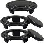 Biaungdo 2 Sets 3 Inch Outdoor Patio Table Umbrella Hole Ring and Cap Set, Standard Size Garden Beach Tablet Thicker Hole Ring Plug and Cap Set(Black, Compatible 32-48mm Umbrella Tube)