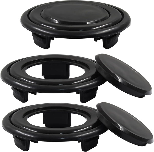 Biaungdo 2 Sets 3 Inch Outdoor Patio Table Umbrella Hole Ring and Cap Set, Standard Size Garden Beach Tablet Thicker Hole Ring Plug and Cap Set(Black, Compatible 32-48mm Umbrella Tube)