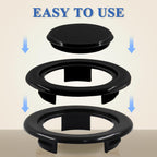 Biaungdo 2 Sets 3 Inch Outdoor Patio Table Umbrella Hole Ring and Cap Set, Standard Size Garden Beach Tablet Thicker Hole Ring Plug and Cap Set(Black, Compatible 32-48mm Umbrella Tube)