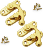 Biaungdo 5pcs Gold Vintage Style Swing Bag Clasp Closure Lock Latch for Furniture Wooden Box Jewelry Case Silver Tone with Mounting Screw & Screwdriver, 33 x 29 mm