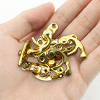 Biaungdo 5pcs Gold Vintage Style Swing Bag Clasp Closure Lock Latch for Furniture Wooden Box Jewelry Case Silver Tone with Mounting Screw & Screwdriver, 33 x 29 mm