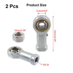 Biaungdo 2 Pcs 304 Stainless Steel PHSB6 Rod End Bearing, 3/8 x 3/8-24 Female Right Hand Heim Joint Rod End Bearing with Jam Nut