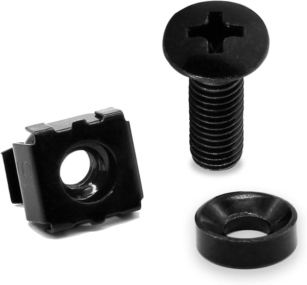 30 Pcs M5 x 16mm Rack Screws and Cage Nuts (Black)