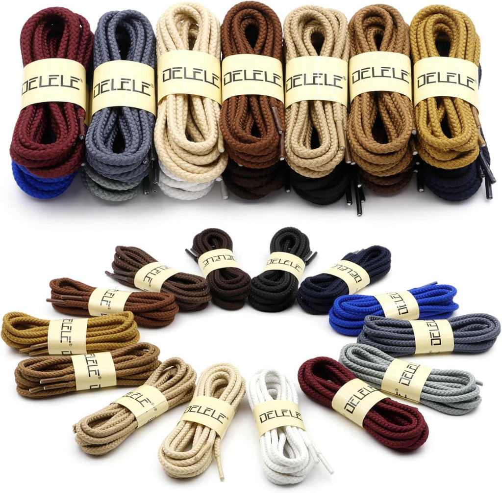 Round Braided Hiking Shoelaces: Work Climbing Shoe Laces or Boot 2 Pair