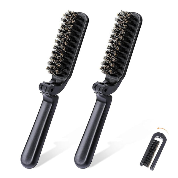 2-Piece Folding Travel Hair Brush Set