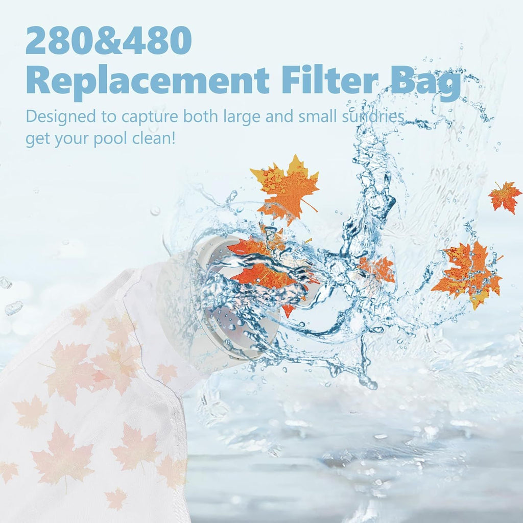 Pool Spa Zippered Bags Replacement or Polaris 280, 480 Pool Cleaner All Purpose ilter Bags K13 K16 (2 Pack)