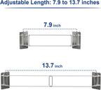 Safoner RV Shower Corner Storage Bar- Adjustable Stainless Steel Rod for Corner Shelves in Camper, Length 7.9-13.7 inches- RV Bathroom Organization Must Have Accessories (2 Pack