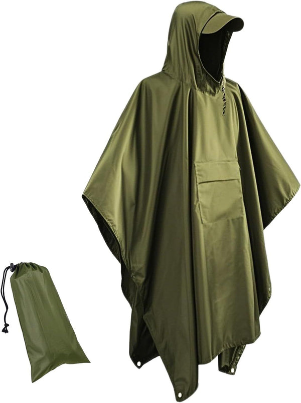 Waterproof Lightweigh Hooded Rain Poncho Raincoat Jacket for Men Women Rain Coat with Pocket Adult Outdoor Hiking