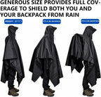 Waterproof Lightweigh Hooded Rain Poncho Raincoat Jacket for Men Women Rain Coat with Pocket Adult Outdoor Hiking