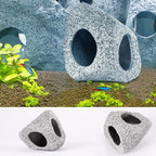 3 Pieces Rock Aquarium Decorations, Stackable Cave Aquarium Decor, Betta Fish Tank Accessories Hideout Hidden Stones Ornaments, Fish Rock House Hideaway Tunnel Fish Cave for Aquarium Shrimp Cichlid