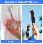 Arm Sleeves for Volleyball, 10.2" Girls Volleyball Arm Sleeves with Soft Foam Arms Pads & Thumb Hole for Kids Youth Girls (Black, 1 Pair)