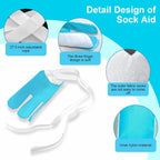 Sock Aid Device for Seniors, Sock Aids for Putting and Off Socks, Sock Helper for Pregnant Women and Disability, Easy On and Off Stocking Slider, Handicapped Avoid Bending Sock Assistant Device